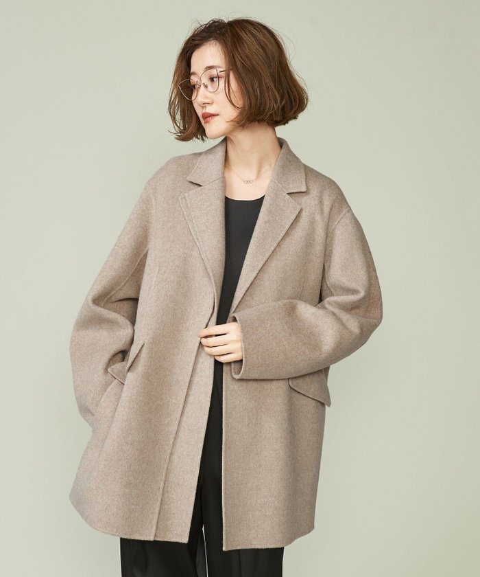 【ユナイテッドアローズ/UNITED ARROWS】のconte ダブルラペル リバーコート インテリア・キッズ・メンズ・レディースファッション・服の通販 founy(ファニー) https://founy.com/ ファッション Fashion レディースファッション Fashion for Women アウター Coat / Outerwear Collection コート・ロングコート・ピーコート Long Coats, Peacoats & More アシンメトリー Asymmetrical Style ダブル Double, Double-Breasted フェイス Face, Facial Design ミドル Middle Length, Mid Height |ID: prp329100004693680 ipo3291000000033891294