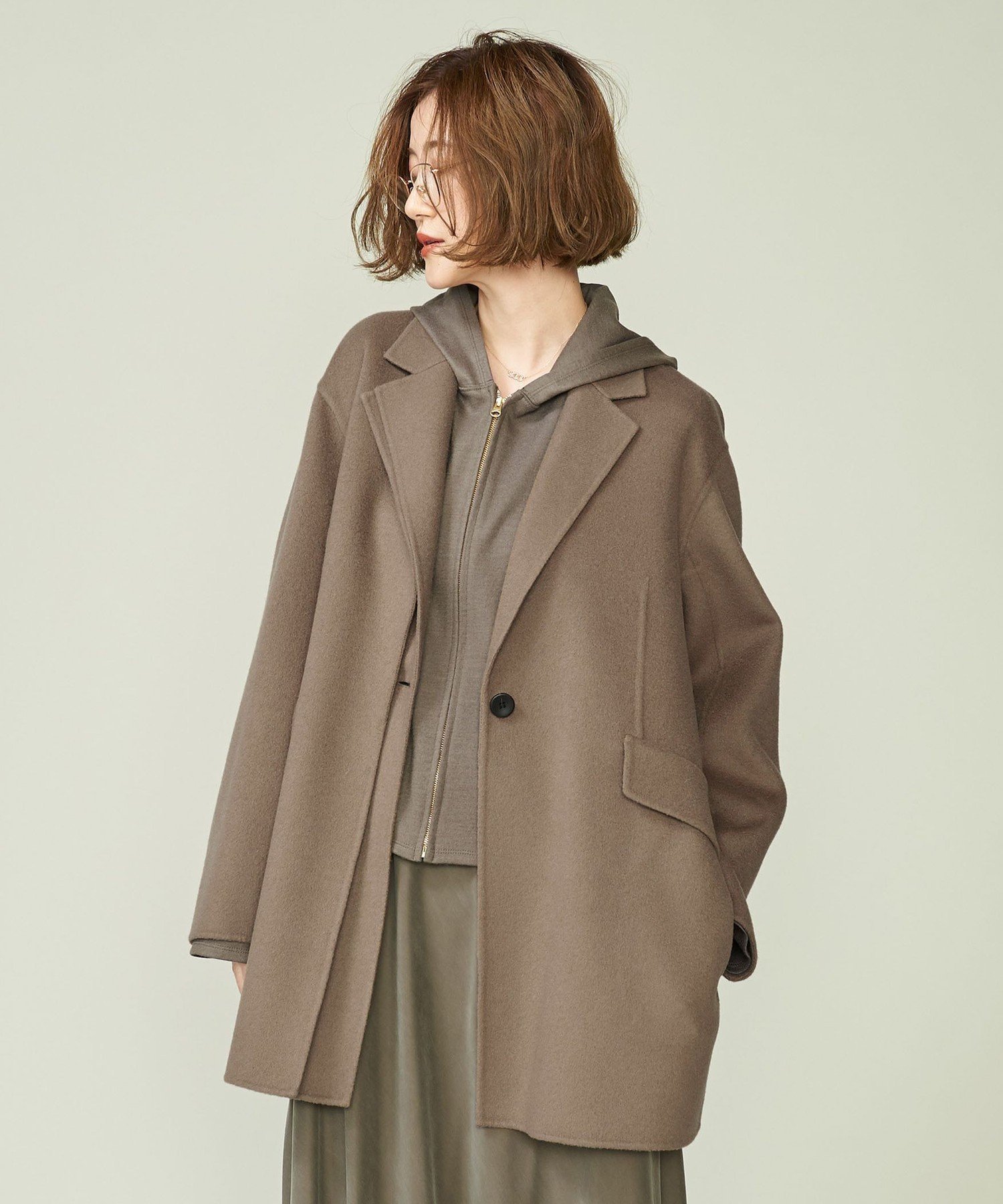 【ユナイテッドアローズ/UNITED ARROWS】のconte ダブルラペル リバーコート インテリア・キッズ・メンズ・レディースファッション・服の通販 founy(ファニー) 　ファッション　Fashion　レディースファッション　Fashion for Women　アウター　Coat / Outerwear Collection　コート・ロングコート・ピーコート　Long Coats, Peacoats & More　アシンメトリー　Asymmetrical Style　ダブル　Double, Double-Breasted　フェイス　Face, Facial Design　ミドル　Middle Length, Mid Height　MOCA|ID: prp329100004693680 ipo3291000000033891298