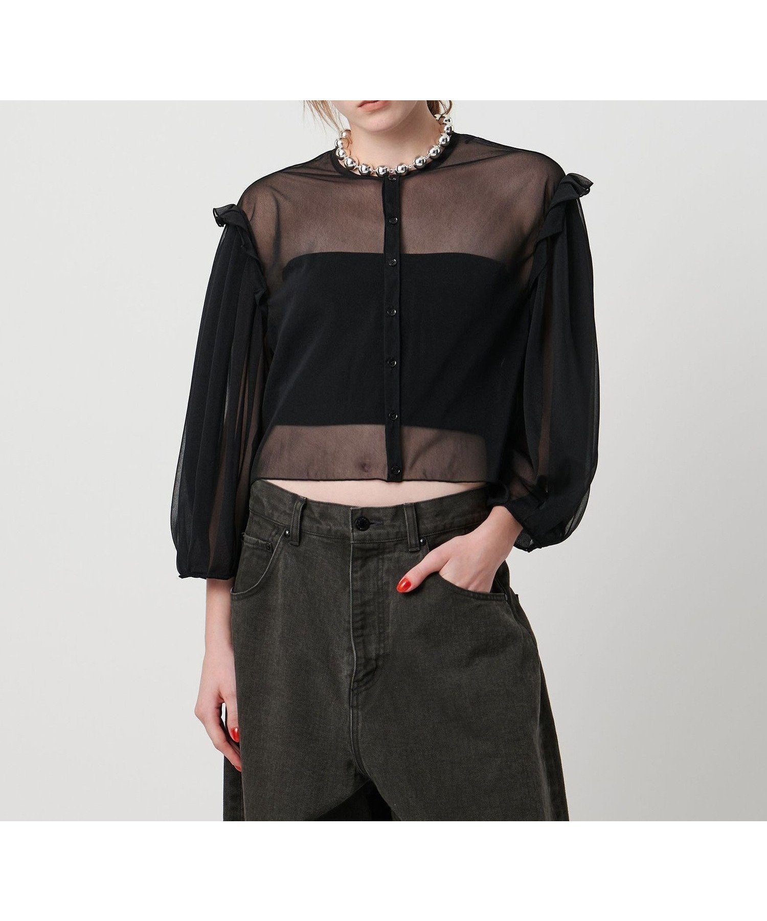 【ユナイテッドアローズ/UNITED ARROWS】のASTRAET シアー フリル クルーネックカットソー 人気、トレンドファッション・服の通販 founy(ファニー) 　ファッション　Fashion　レディースファッション　Fashion for Women　トップス・カットソー　Cut & Sew Tops　カットソー・ベーシックTシャツ　Cut-and-Sewn Tops / Stretch Tees & Basics　おすすめ　Recommended / Our Picks　シアー　Sheer, See-Through　フェミニン　Feminine, Girly　フリル　Frill, Ruffle　 other-1|ID: prp329100004693688 ipo3291000000033891346