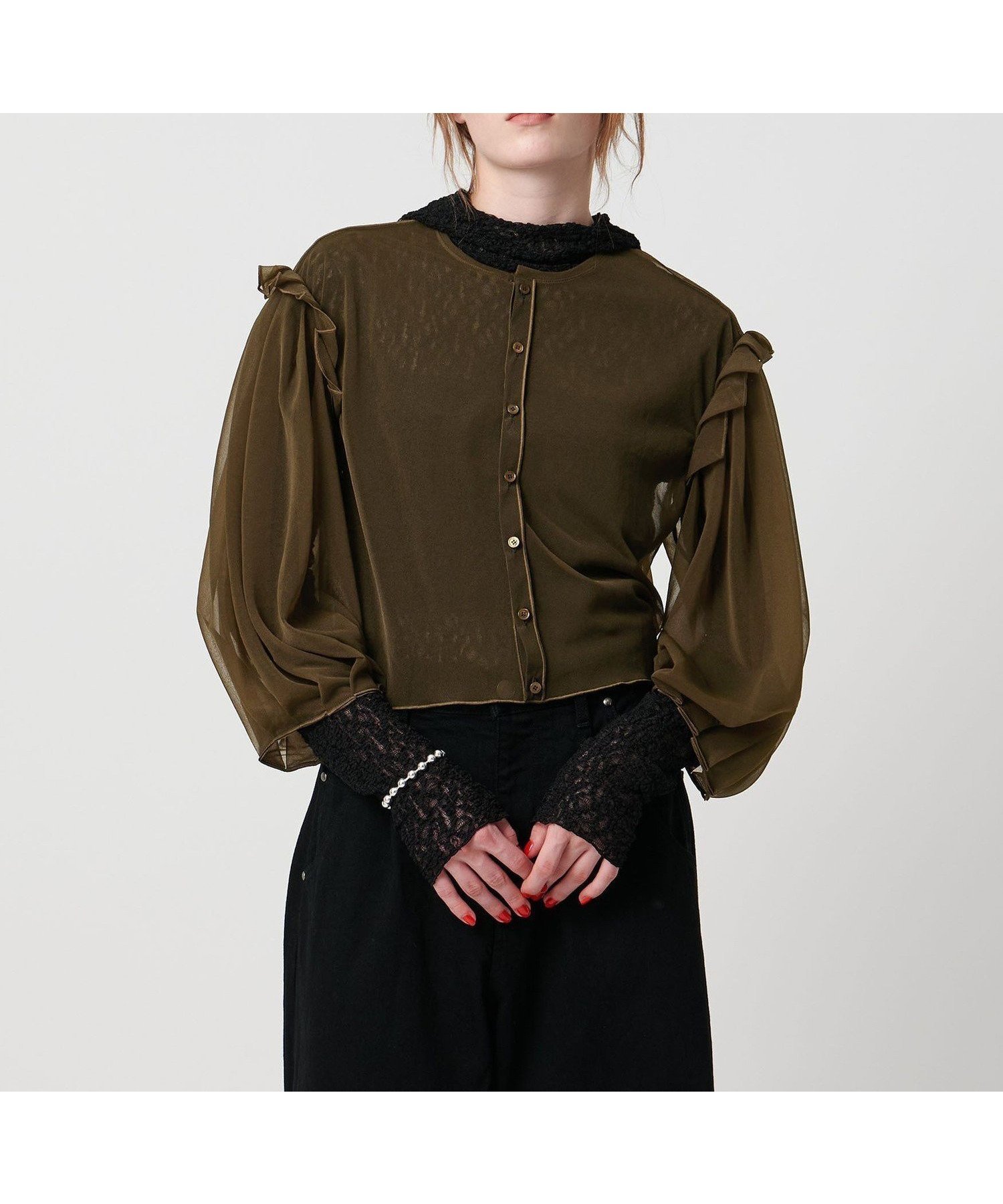 【ユナイテッドアローズ/UNITED ARROWS】のASTRAET シアー フリル クルーネックカットソー インテリア・キッズ・メンズ・レディースファッション・服の通販 founy(ファニー) 　ファッション　Fashion　レディースファッション　Fashion for Women　トップス・カットソー　Cut & Sew Tops　カットソー・ベーシックTシャツ　Cut-and-Sewn Tops / Stretch Tees & Basics　おすすめ　Recommended / Our Picks　シアー　Sheer, See-Through　フェミニン　Feminine, Girly　フリル　Frill, Ruffle　MD.BROWN|ID: prp329100004693688 ipo3291000000033891350