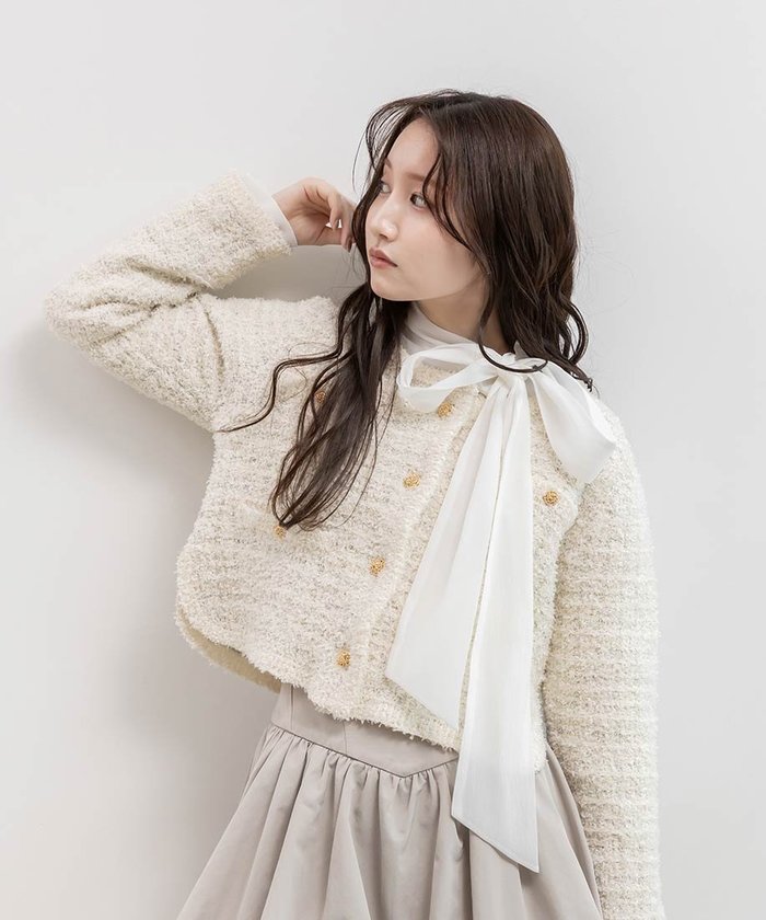 【ランダ/RANDA】のツイードニットカーディガン インテリア・キッズ・メンズ・レディースファッション・服の通販 founy(ファニー) https://founy.com/ ファッション Fashion レディースファッション Fashion for Women トップス・カットソー Cut & Sew Tops ニット Knit Tops & Sweaters カーディガン・羽織り Layered Style Cardigans おすすめ Recommended / Our Picks クラシカル Classical, Vintage-Inspired クロップド Cropped, Short Length ジャケット Jacket, Outerwear ダウン Down, Puffer ツイード Twill, Twill Weave デニム Denim, Jeans Material トレンド Trend, Trending Now フレア Flare, Flared ワイド Wide, Wide Fit エレガント 上品 Elegant |ID: prp329100004693725 ipo3291000000033891555
