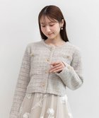 【ランダ/RANDA】のツイードニットカーディガン GRAY|ID: prp329100004693725 ipo3291000000033891565