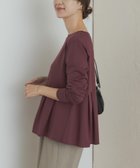 【アーバンリサーチ ドアーズ/URBAN RESEARCH DOORS】のシルキーコットンペプラムプルオーバー 人気、トレンドファッション・服の通販 founy(ファニー) ファッション Fashion レディースファッション Fashion for Women トップス・カットソー Cut & Sew Tops カジュアルプルオーバー・ニットトップス Pullovers & Knit Tops / Casual Pullovers 2025年 2025 2025春夏・S/S Spring/Summer 2025 SS25 インナー Innerwear カットソー Cut and Sewn Top ジャケット Jacket, Outerwear ペプラム Peplum, Flared Hem エレガント 上品 Elegant 夏 Summer S/S・春夏 SS, Spring/Summer, Warm Season thumbnail BORDEAUX|ID: prp329100004693742 ipo3291000000033891664