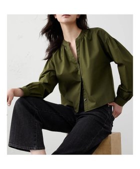 【バナナリパブリック ファクトリーストア/BANANA REPUBLIC FACTORY STORE】のBANANA REPUBLIC FACTORY STORE ポプリン パフスリーブ ボタントップ 人気、トレンドファッション・服の通販 founy(ファニー) ファッション Fashion レディースファッション Fashion for Women クロップド Cropped, Short Length ショルダー Shoulder, Shoulder Strap スタイリッシュ Stylish, Fashionable スリーブ Sleeve, Long Sleeve / Short Sleeve |ID:prp329100004693743