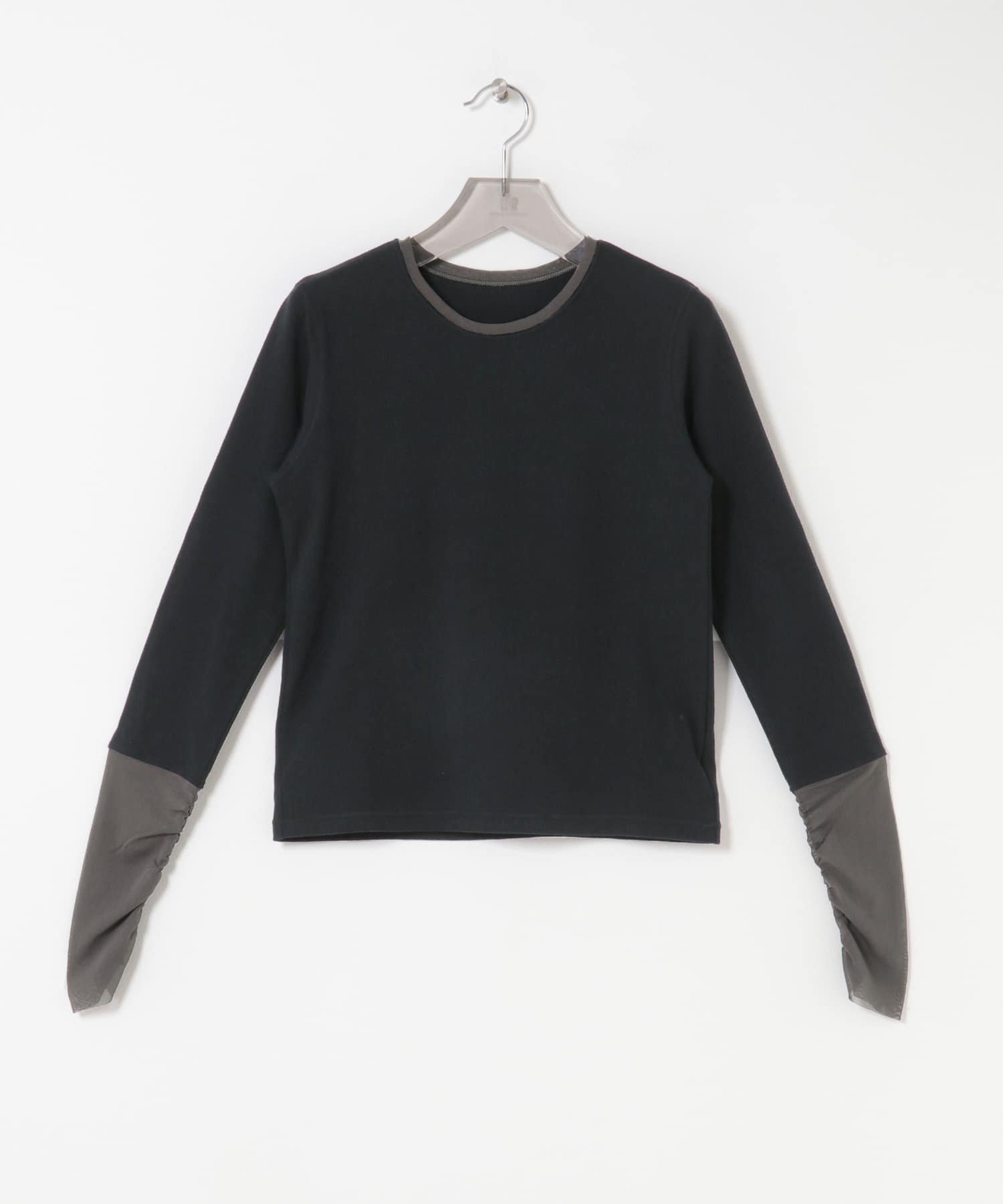 【アーバンリサーチ/URBAN RESEARCH】のチュール切り替えカットソー インテリア・キッズ・メンズ・レディースファッション・服の通販 founy(ファニー) 　ファッション　Fashion　レディースファッション　Fashion for Women　トップス・カットソー　Cut & Sew Tops　カットソー・ベーシックTシャツ　Cut-and-Sewn Tops / Stretch Tees & Basics　2025年　2025　2025-2026秋冬・A/W　Autumn/Winter 2025–26 AW25–26　冬　Winter / This Winter　おすすめ　Recommended / Our Picks　インナー　Innerwear　カットソー　Cut and Sewn Top　ジャケット　Jacket, Outerwear　チュール　Tulip, Tulip Motif　A/W・秋冬　Autumn/Winter　BLACK|ID: prp329100004693761 ipo3291000000034116438