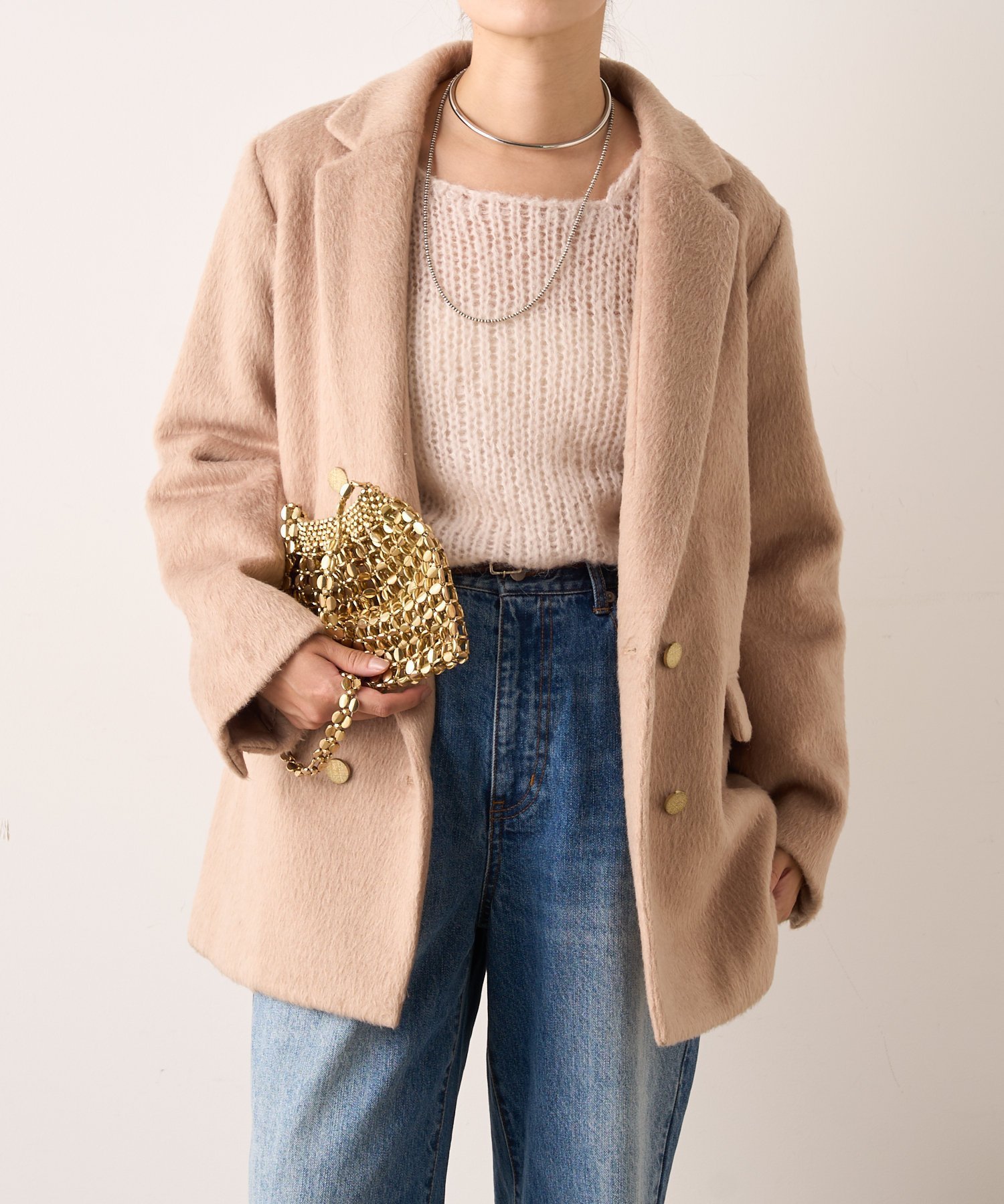 【パルグループ/PAL GROUP】の【SHENERY】シャギーダブルジャケットコート インテリア・キッズ・メンズ・レディースファッション・服の通販 founy(ファニー) 　ファッション　Fashion　レディースファッション　Fashion for Women　アウター　Coat / Outerwear Collection　コート・ロングコート・ピーコート　Long Coats, Peacoats & More　レディースジャケット・軽アウター　Jackets　ジャケット　Jacket, Outerwear　スウェット / スエット　Sweatshirt, Sweatwear　ミドル　Middle Length, Mid Height　冬　Winter / This Winter　ベージュ|ID: prp329100004693792 ipo3291000000033891938