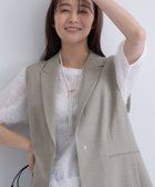 【インディヴィ/INDIVI】の【セットアップ可能】凹凸ストレッチ素材テーラードカラージレジャケット ライトグレー|ID: prp329100004693819 ipo3291000000033892081