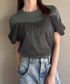 【ジュノア/JUNOAH】のチュールドレープTシャツ チャコール|ID: prp329100004693827 ipo3291000000033892134