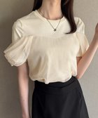 【ジュノア/JUNOAH】のチュールドレープTシャツ クリーム|ID: prp329100004693827 ipo3291000000033892137