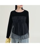 【フリークスストア/FREAK'S STORE】のベロア ドッキングチュール 長袖Tシャツ 人気、トレンドファッション・服の通販 founy(ファニー) ファッション Fashion レディースファッション Fashion for Women トップス・カットソー Cut & Sew Tops シャツ・ブラウス・オフィスカジュアル Elegant Blouses & Button-Ups ロングTシャツ・Tシャツ Longline T-Shirts & Tees ベロアトップス Velour Tops / Velvet-Look Items 冬 Winter / This Winter チュール Tulip, Tulip Motif ドッキング Docking, Mixed Material ベロア Velour, Soft Velvet A/W・秋冬 Autumn/Winter 長袖 Long Sleeve, Full Sleeve thumbnail ブラック|ID: prp329100004693830 ipo3291000000033892144