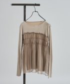 【フリークスストア/FREAK'S STORE】のベロア ドッキングチュール 長袖Tシャツ 人気、トレンドファッション・服の通販 founy(ファニー) ファッション Fashion レディースファッション Fashion for Women トップス・カットソー Cut & Sew Tops シャツ・ブラウス・オフィスカジュアル Elegant Blouses & Button-Ups ロングTシャツ・Tシャツ Longline T-Shirts & Tees ベロアトップス Velour Tops / Velvet-Look Items 冬 Winter / This Winter チュール Tulip, Tulip Motif ドッキング Docking, Mixed Material ベロア Velour, Soft Velvet A/W・秋冬 Autumn/Winter 長袖 Long Sleeve, Full Sleeve thumbnail ベージュ|ID: prp329100004693830 ipo3291000000033892147