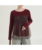 【フリークスストア/FREAK'S STORE】のベロア ドッキングチュール 長袖Tシャツ 人気、トレンドファッション・服の通販 founy(ファニー) ファッション Fashion レディースファッション Fashion for Women トップス・カットソー Cut & Sew Tops シャツ・ブラウス・オフィスカジュアル Elegant Blouses & Button-Ups ロングTシャツ・Tシャツ Longline T-Shirts & Tees ベロアトップス Velour Tops / Velvet-Look Items 冬 Winter / This Winter チュール Tulip, Tulip Motif ドッキング Docking, Mixed Material ベロア Velour, Soft Velvet A/W・秋冬 Autumn/Winter 長袖 Long Sleeve, Full Sleeve thumbnail ワインレッド|ID: prp329100004693830 ipo3291000000033892149