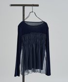【フリークスストア/FREAK'S STORE】のベロア ドッキングチュール 長袖Tシャツ 人気、トレンドファッション・服の通販 founy(ファニー) ファッション Fashion レディースファッション Fashion for Women トップス・カットソー Cut & Sew Tops シャツ・ブラウス・オフィスカジュアル Elegant Blouses & Button-Ups ロングTシャツ・Tシャツ Longline T-Shirts & Tees ベロアトップス Velour Tops / Velvet-Look Items 冬 Winter / This Winter チュール Tulip, Tulip Motif ドッキング Docking, Mixed Material ベロア Velour, Soft Velvet A/W・秋冬 Autumn/Winter 長袖 Long Sleeve, Full Sleeve thumbnail ネイビー|ID: prp329100004693830 ipo3291000000033892151