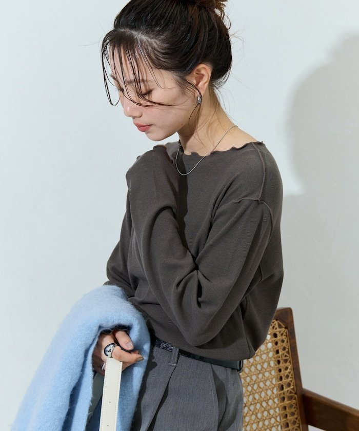 【フリークスストア/FREAK'S STORE】のGinger メロー ロング スリーブ トップス【限定展開】 インテリア・キッズ・メンズ・レディースファッション・服の通販 founy(ファニー) 　ファッション　Fashion　レディースファッション　Fashion for Women　トップス・カットソー　Cut & Sew Tops　冬　Winter / This Winter　スリーブ　Sleeve, Long Sleeve / Short Sleeve　ロング　Long, Long-Length　A/W・秋冬　Autumn/Winter　ブラウン|ID: prp329100004693832 ipo3291000000033892176