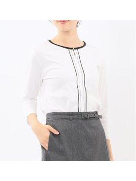 【タカキュー/TAKA-Q】の綿スムス 配色 7分袖Tシャツ 人気、トレンドファッション・服の通販 founy(ファニー) ファッション Fashion レディースファッション Fashion for Women トップス・カットソー Cut & Sew Tops シャツ・ブラウス・オフィスカジュアル Elegant Blouses & Button-Ups ロングTシャツ・Tシャツ Longline T-Shirts & Tees ストレート Straight, Straight Cut スマート Smart, Elegant センター Center, Center Line デニム Denim, Jeans Material なめらか Smooth, Silky Texture フィット Fit, Slim Fit フレアースカート Flared Skirt, A-Line Skirt ベーシック Basic, Essential エレガント 上品 Elegant |ID:prp329100004693834