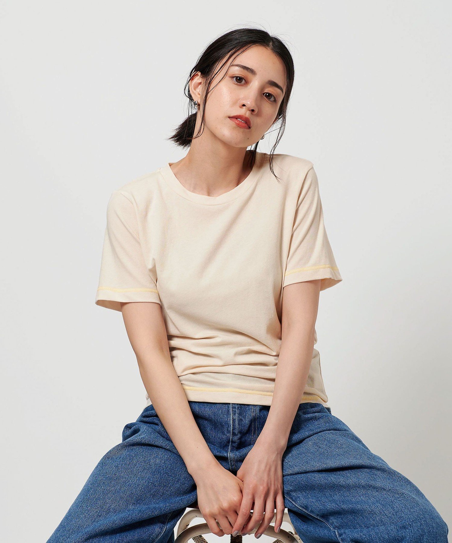 【ビューティ&ユース ユナイテッドアローズ/BEAUTY&YOUTH / UNITED ARROWS】のステッチ コンパクト Tシャツ インテリア・キッズ・メンズ・レディースファッション・服の通販 founy(ファニー) 　ファッション　Fashion　レディースファッション　Fashion for Women　トップス・カットソー　Cut & Sew Tops　シャツ・ブラウス・オフィスカジュアル　Elegant Blouses & Button-Ups　ロングTシャツ・Tシャツ　Longline T-Shirts & Tees　おすすめ　Recommended / Our Picks　インナー　Innerwear　キャミワンピース　Cami Dress, Slip Dress　コンパクト　Compact, Small Size　シンプル　Simple, Minimal　スラックス　Slacks, Dress Pants　ベスト　Vest, Waistcoat　ベーシック　Basic, Essential　ボトム　Bottoms, Lower Wear　レース　Lace, Lace Fabric　OFF WHITE|ID: prp329100004693859 ipo3291000000033892384