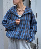 【チャオパニックティピー/CIAOPANIC TYPY】の【UNISEX】チェックフルジップシャツジャケット ブルー|ID: prp329100004693875 ipo3291000000033892652
