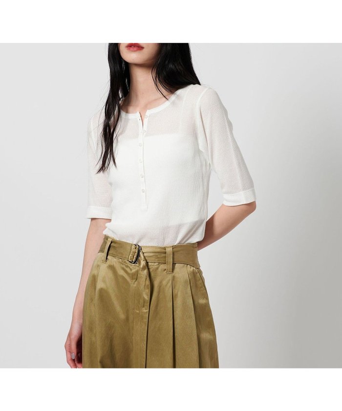 【ビューティ&ユース ユナイテッドアローズ/BEAUTY&YOUTH / UNITED ARROWS】のコットンシアーワッフル ヘンリーネック カットソー インテリア・キッズ・メンズ・レディースファッション・服の通販 founy(ファニー) https://founy.com/ ファッション Fashion レディースファッション Fashion for Women トップス・カットソー Cut & Sew Tops カットソー・ベーシックTシャツ Cut-and-Sewn Tops / Stretch Tees & Basics おすすめ Recommended / Our Picks カットソー Cut and Sewn Top コンパクト Compact, Small Size シアー Sheer, See-Through ワイド Wide, Wide Fit ワッフル Waffle, Waffle Knit 夏 Summer |ID: prp329100004693887 ipo3291000000033892811