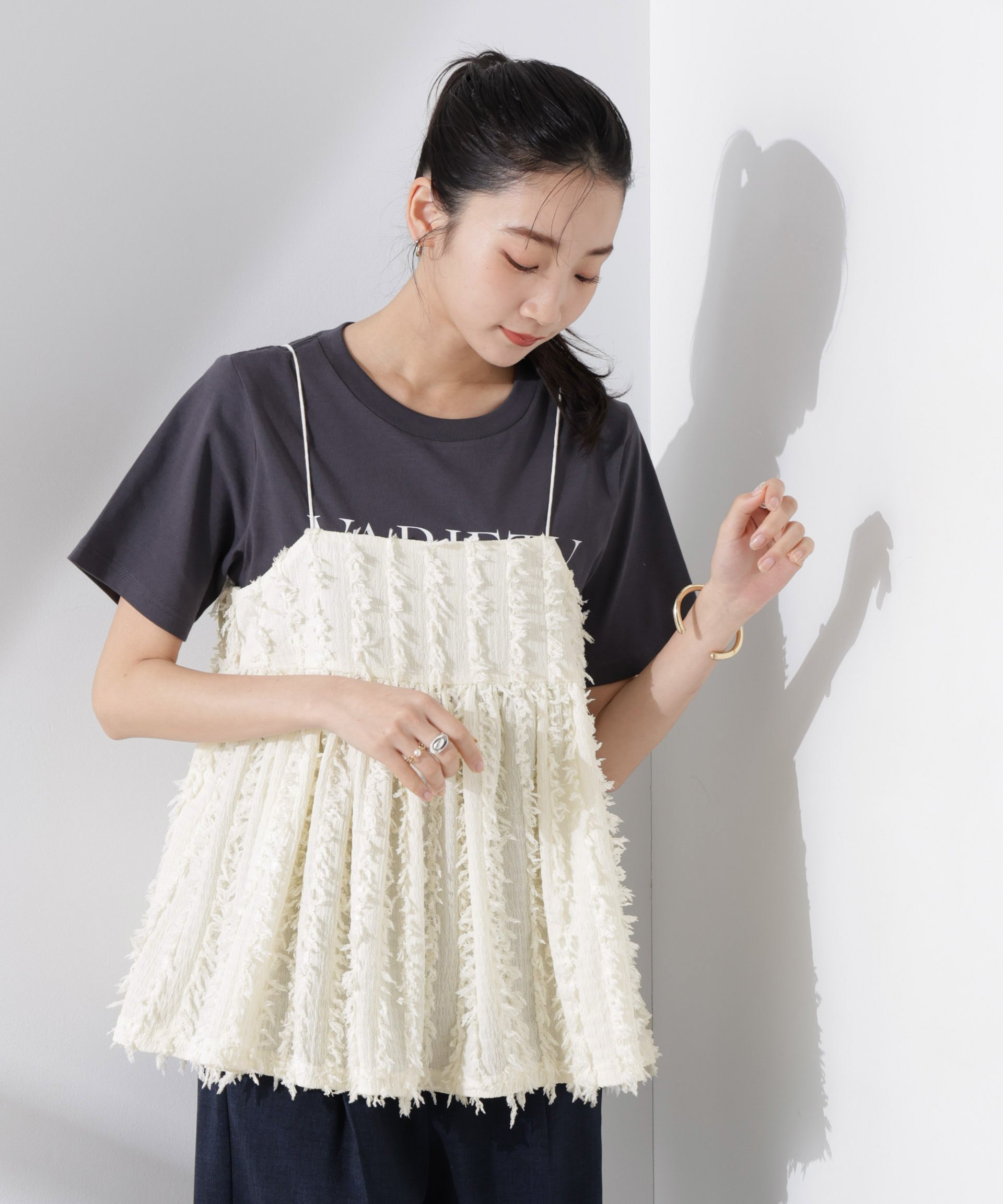 【ナノ ユニバース/nano universe】のフリンジキャミソールビスチェ インテリア・キッズ・メンズ・レディースファッション・服の通販 founy(ファニー) 　ファッション　Fashion　レディースファッション　Fashion for Women　トップス・カットソー　Cut & Sew Tops　キャミソール&ノースリーブ　Camisoles & Sleeveless Tops　ビスチェ　Bustiers & Corset Tops / Layered Bustier Style　アクセサリー　Fashion Accessories　春　Spring　キャミ　Camisole, Cami Top　シンプル　Simple, Minimal　タンク　Tank Top, Sleeveless Top　トレンド　Trend, Trending Now　ビスチェ　Bustier, Corset Top　フリンジ　Fringe, Tassel　ベーシック　Basic, Essential　おすすめ　Recommended / Our Picks　2025年　2025　2025春夏・S/S　Spring/Summer 2025 SS25　アイボリー7|ID: prp329100004693904 ipo3291000000033893048