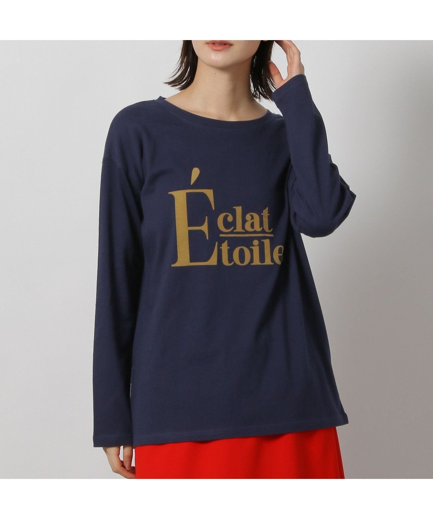 【ラコレ/LAKOLE】のアソートフロッキーロゴ長袖T インテリア・キッズ・メンズ・レディースファッション・服の通販 founy(ファニー) 　ファッション　Fashion　レディースファッション　Fashion for Women　トップス・カットソー　Cut & Sew Tops　インナー　Innerwear　カットソー　Cut and Sewn Top　カーディガン　Cardigan, Knitwear　フロント　Front, Front Design　リラックス　Relax, Relaxed Fit　長袖　Long Sleeve, Full Sleeve　ネイビー|ID: prp329100004693905 ipo3291000000033893063