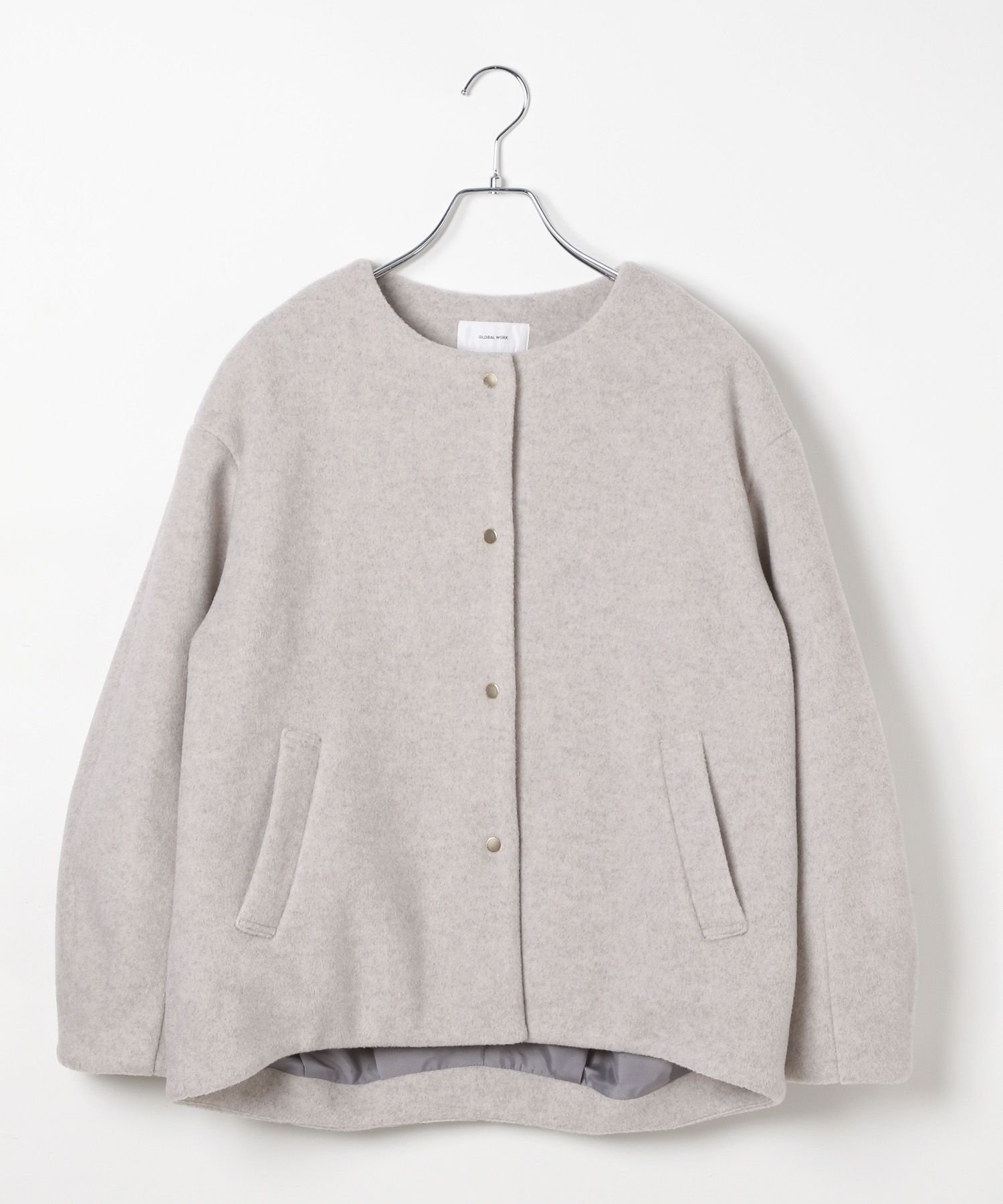 【グローバルワーク/GLOBAL WORK】のウールライクコクーンコート/494079 インテリア・キッズ・メンズ・レディースファッション・服の通販 founy(ファニー) 　ファッション　Fashion　レディースファッション　Fashion for Women　アウター　Coat / Outerwear Collection　コート・ロングコート・ピーコート　Long Coats, Peacoats & More　おすすめ　Recommended / Our Picks　インナー　Innerwear　シンプル　Simple, Minimal　タートルネック　Turtleneck, High Neck　トレンド　Trend, Trending Now　パーカー　Hoodie, Parka　軽量　Lightweight, Ultra Light　グレー12|ID: prp329100004693906 ipo3291000000033893055
