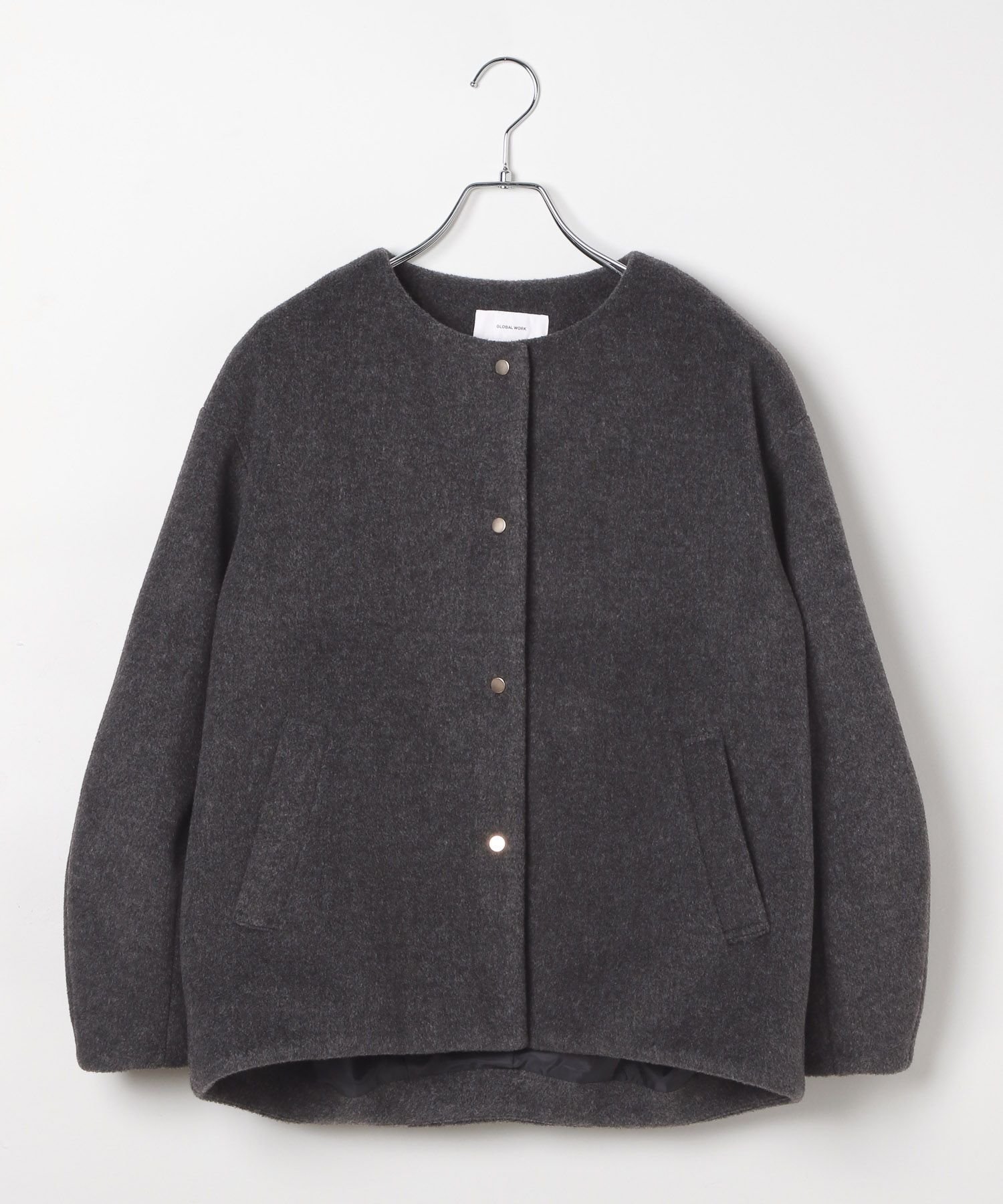 【グローバルワーク/GLOBAL WORK】のウールライクコクーンコート/494079 インテリア・キッズ・メンズ・レディースファッション・服の通販 founy(ファニー) 　ファッション　Fashion　レディースファッション　Fashion for Women　アウター　Coat / Outerwear Collection　コート・ロングコート・ピーコート　Long Coats, Peacoats & More　おすすめ　Recommended / Our Picks　インナー　Innerwear　シンプル　Simple, Minimal　タートルネック　Turtleneck, High Neck　トレンド　Trend, Trending Now　パーカー　Hoodie, Parka　軽量　Lightweight, Ultra Light　チャコール18|ID: prp329100004693906 ipo3291000000033893062