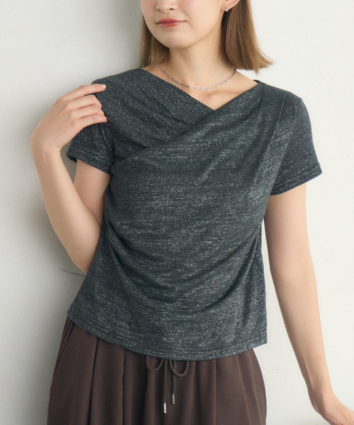 【レトロガール/RETRO GIRL】のドレープラメCT インテリア・キッズ・メンズ・レディースファッション・服の通販 founy(ファニー) 　ファッション　Fashion　レディースファッション　Fashion for Women　アウター　Coat / Outerwear Collection　カットソー　Cut and Sewn Top　シンプル　Simple, Minimal　デニム　Denim, Jeans Material　トレンド　Trend, Trending Now　ドレープ　Drape, Draping Fabric　フレア　Flare, Flared　ベーシック　Basic, Essential　ボトム　Bottoms, Lower Wear　ブラック|ID: prp329100004693927 ipo3291000000033893302