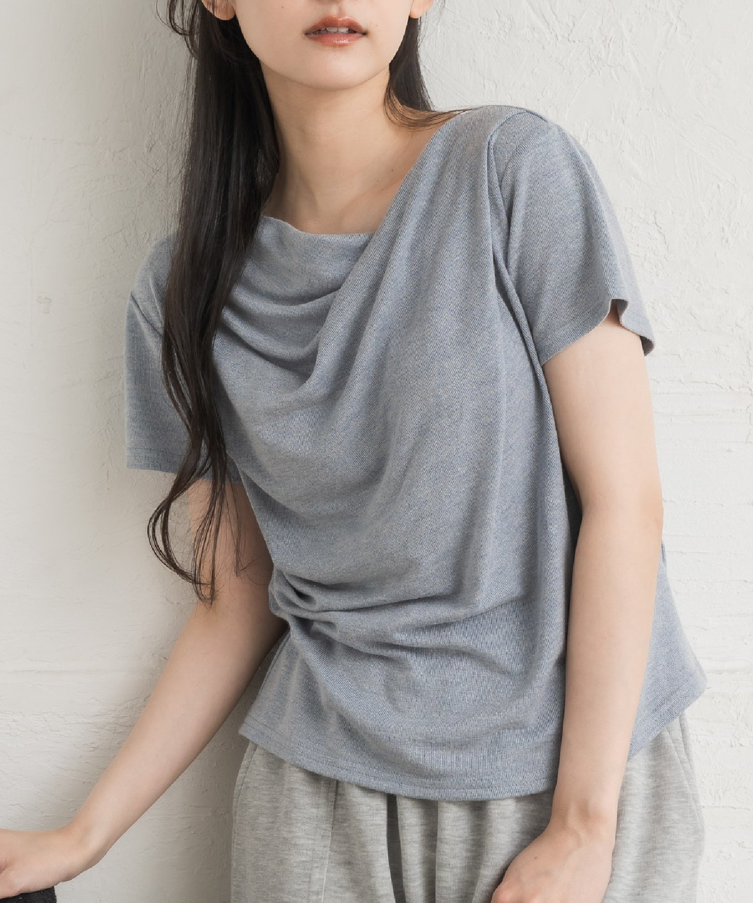 【レトロガール/RETRO GIRL】のドレープラメCT インテリア・キッズ・メンズ・レディースファッション・服の通販 founy(ファニー) 　ファッション　Fashion　レディースファッション　Fashion for Women　アウター　Coat / Outerwear Collection　カットソー　Cut and Sewn Top　シンプル　Simple, Minimal　デニム　Denim, Jeans Material　トレンド　Trend, Trending Now　ドレープ　Drape, Draping Fabric　フレア　Flare, Flared　ベーシック　Basic, Essential　ボトム　Bottoms, Lower Wear　ブルー|ID: prp329100004693927 ipo3291000000033893307
