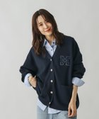【グローバルワーク/GLOBAL WORK】の吉高由里子さん着用/スウェットライクロゴVネックカーディガン/571352 ネイビー88|ID:prp329100004693933