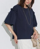 【ピエロ/Pierrot】のドライタッチフリルギャザースリーブTシャツ ネイビー|ID: prp329100004693947 ipo3291000000033893607