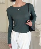 【アイモハ/aimoha】のaimoha -select-/シンプル無地長袖カットソー 人気、トレンドファッション・服の通販 founy(ファニー) ファッション Fashion レディースファッション Fashion for Women トップス・カットソー Cut & Sew Tops カットソー・ベーシックTシャツ Cut-and-Sewn Tops / Stretch Tees & Basics おすすめ Recommended / Our Picks カットソー Cut and Sewn Top カーディガン Cardigan, Knitwear シンプル Simple, Minimal ジャケット Jacket, Outerwear デニム Denim, Jeans Material フィット Fit, Slim Fit エレガント 上品 Elegant 無地 Plain, Solid Color 長袖 Long Sleeve, Full Sleeve thumbnail ダークグリーン|ID: prp329100004693977 ipo3291000000033893888