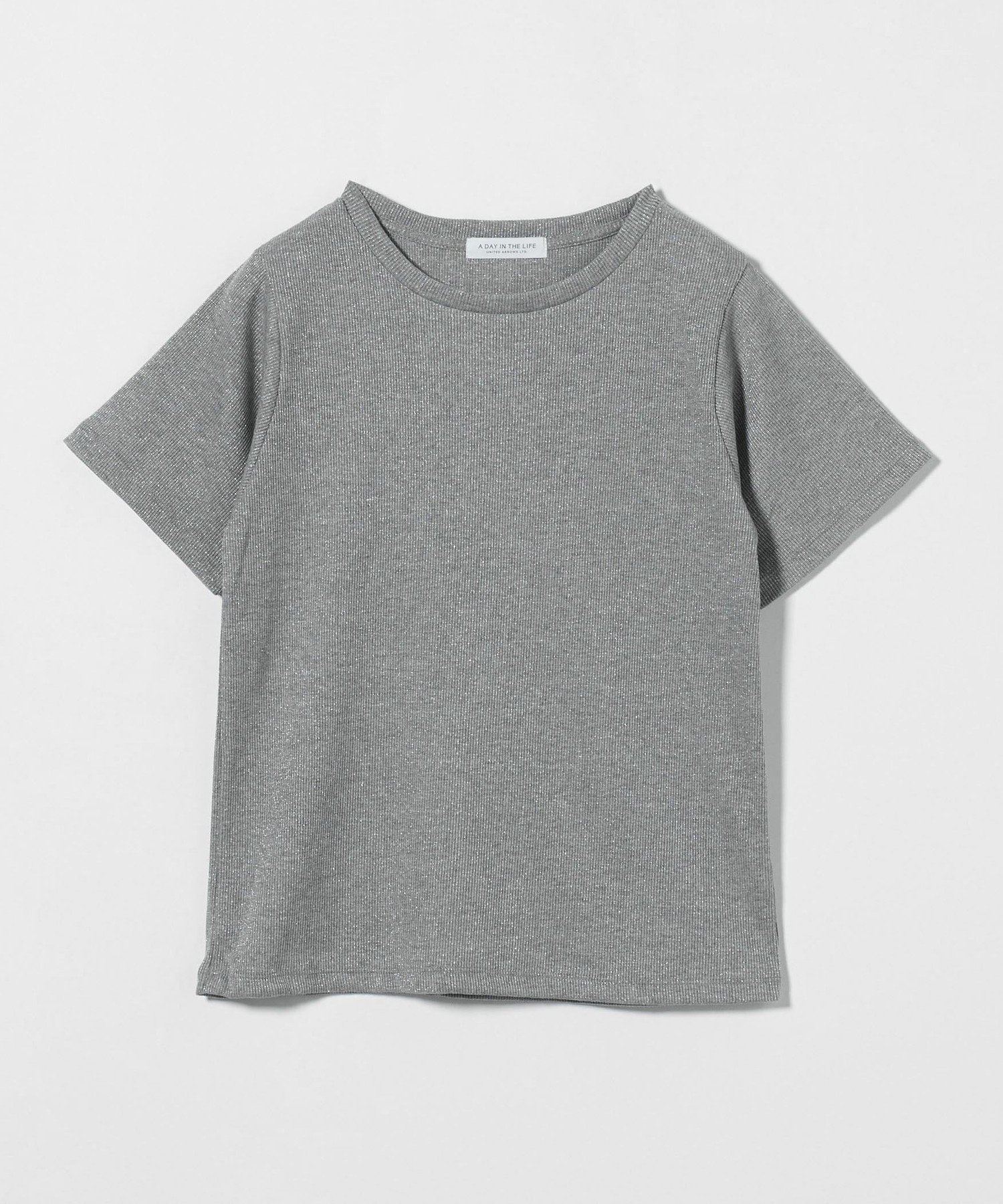 【ユナイテッドアローズ/UNITED ARROWS】のラメ リブTシャツ A DAY IN THE LIFE 人気、トレンドファッション・服の通販 founy(ファニー) 　ファッション　Fashion　レディースファッション　Fashion for Women　トップス・カットソー　Cut & Sew Tops　シャツ・ブラウス・オフィスカジュアル　Elegant Blouses & Button-Ups　ロングTシャツ・Tシャツ　Longline T-Shirts & Tees　おすすめ　Recommended / Our Picks　インナー　Innerwear　カーディガン　Cardigan, Knitwear　シンプル　Simple, Minimal　テレコ　Ribbed, Rib Stitch　トレンド　Trend, Trending Now　フィット　Fit, Slim Fit　ワイド　Wide, Wide Fit　 other-1|ID: prp329100004693981 ipo3291000000033893902