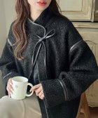【ジュノア/JUNOAH】のMeiru レザーボアライトジャケット ブラック|ID: prp329100004693994 ipo3291000000033894021
