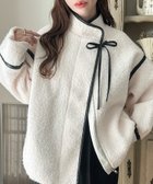 【ジュノア/JUNOAH】のMeiru レザーボアライトジャケット アイボリー|ID: prp329100004693994 ipo3291000000033894026