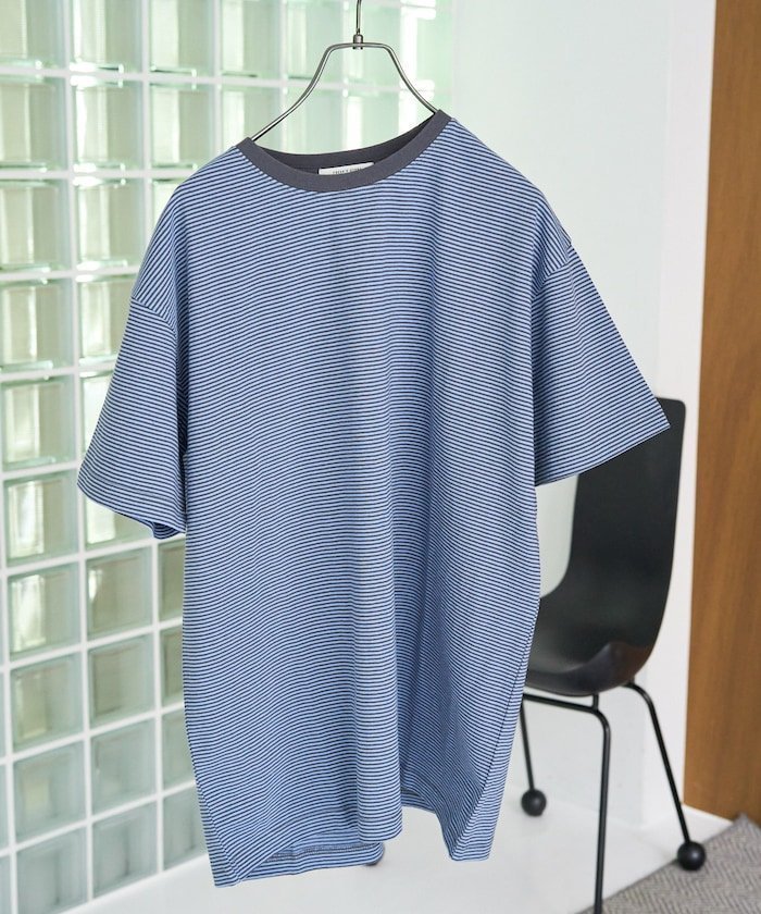 【フリークスストア/FREAK'S STORE】のビックシルエット カラー 細ボーダー 半袖 Tシャツ【限定展開】 25SS 人気、トレンドファッション・服の通販 founy(ファニー) 　ファッション　Fashion　レディースファッション　Fashion for Women　トップス・カットソー　Cut & Sew Tops　シャツ・ブラウス・オフィスカジュアル　Elegant Blouses & Button-Ups　ロングTシャツ・Tシャツ　Longline T-Shirts & Tees　2025年　2025　2025春夏・S/S　Spring/Summer 2025 SS25　ビッグ　Big, Oversized　ベーシック　Basic, Essential　ボーダー　Border, Stripe　人気　Popular, Best Seller　半袖　Short Sleeve, Half Sleeve　吸水　Absorbent, Quick-Dry　夏　Summer　S/S・春夏　SS, Spring/Summer, Warm Season　 other-1|ID: prp329100004694008 ipo3291000000033894103