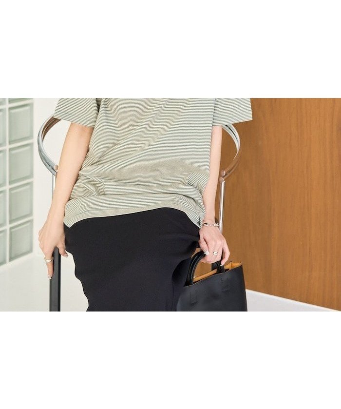 【フリークスストア/FREAK'S STORE】のビックシルエット カラー 細ボーダー 半袖 Tシャツ【限定展開】 25SS インテリア・キッズ・メンズ・レディースファッション・服の通販 founy(ファニー) 　ファッション　Fashion　レディースファッション　Fashion for Women　トップス・カットソー　Cut & Sew Tops　シャツ・ブラウス・オフィスカジュアル　Elegant Blouses & Button-Ups　ロングTシャツ・Tシャツ　Longline T-Shirts & Tees　2025年　2025　2025春夏・S/S　Spring/Summer 2025 SS25　ビッグ　Big, Oversized　ベーシック　Basic, Essential　ボーダー　Border, Stripe　人気　Popular, Best Seller　半袖　Short Sleeve, Half Sleeve　吸水　Absorbent, Quick-Dry　夏　Summer　S/S・春夏　SS, Spring/Summer, Warm Season　グリーン×ナチュラル|ID: prp329100004694008 ipo3291000000033894109
