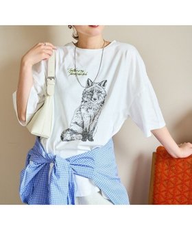 【フリークスストア/FREAK'S STORE】 キツネ 線画 プリント×ロゴ 刺繍 BIG 半袖 Tシャツ【限定展開】 25SS人気、トレンドファッション・服の通販 founy(ファニー) ファッション Fashion レディースファッション Fashion for Women トップス・カットソー Cut & Sew Tops シャツ・ブラウス・オフィスカジュアル Elegant Blouses & Button-Ups ロングTシャツ・Tシャツ Longline T-Shirts & Tees 2025年 2025 2025春夏・S/S Spring/Summer 2025 SS25 おすすめ Recommended / Our Picks シンプル Simple, Minimal ジャケット Jacket, Outerwear ストラップサンダル Strappy Sandals, Strap Sandals ダメージ Distressed, Destroyed デニム Denim, Jeans Material ビッグ Big, Oversized プリント Print, Printed Pattern エレガント 上品 Elegant 半袖 Short Sleeve, Half Sleeve 夏 Summer S/S・春夏 SS, Spring/Summer, Warm Season |ID:prp329100004694010