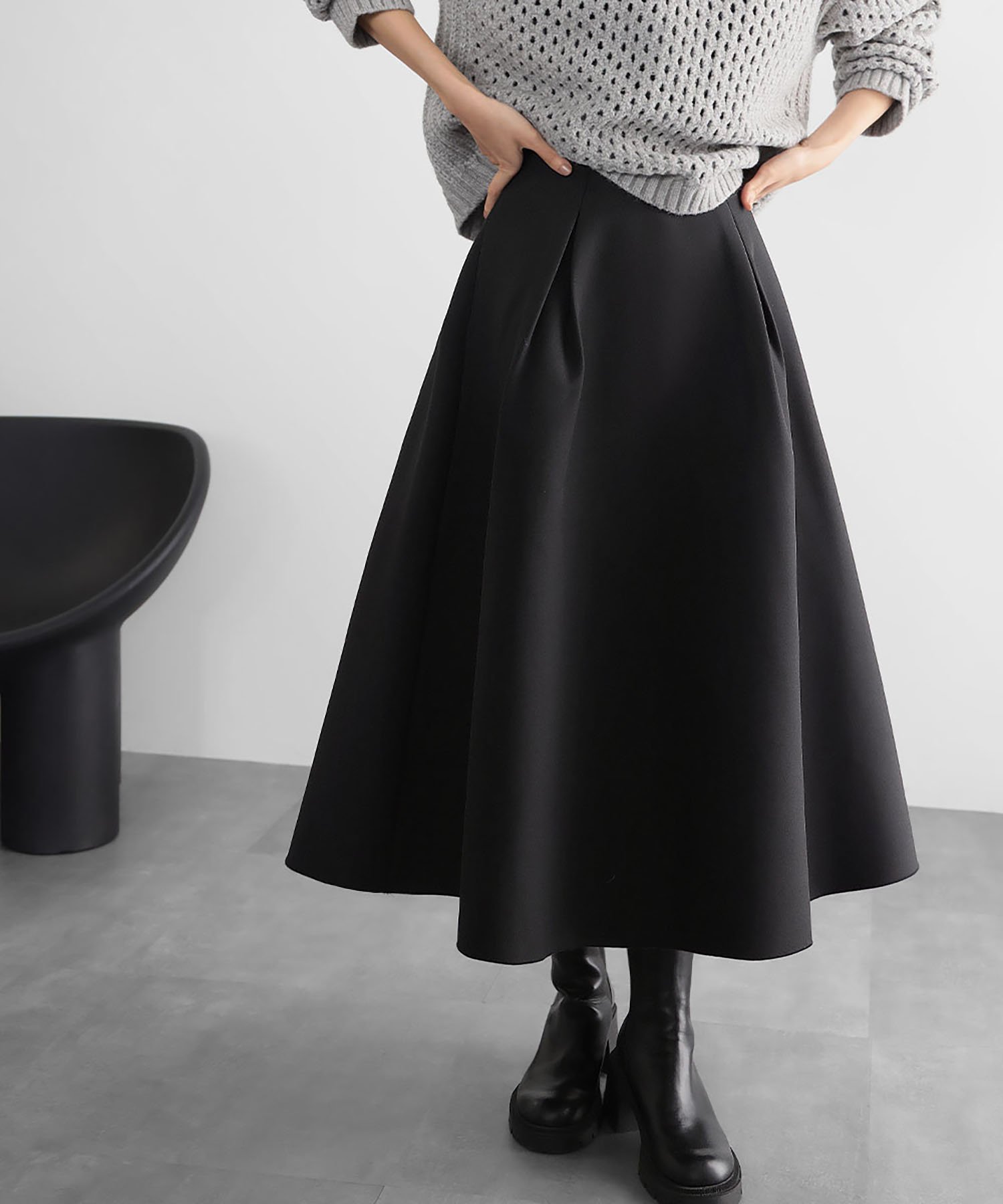 【ガール/GIRL】のボンディング タック フレアスカート インテリア・キッズ・メンズ・レディースファッション・服の通販 founy(ファニー) 　ファッション　Fashion　レディースファッション　Fashion for Women　スカート　Skirts　Aライン・フレアスカート　A-Line & Flared Skirts　おすすめ　Recommended / Our Picks　コンパクト　Compact, Small Size　フレア　Flare, Flared　ボックス　Boxy, Box Shape　ボンディング　Bonding, Bonded Fabric　BK|ID: prp329100004694052 ipo3291000000033894573