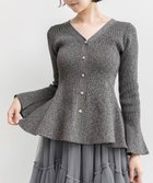 【ランダ/RANDA】のペプラムニットカーディガン GRAY|ID: prp329100004694053 ipo3291000000033894581