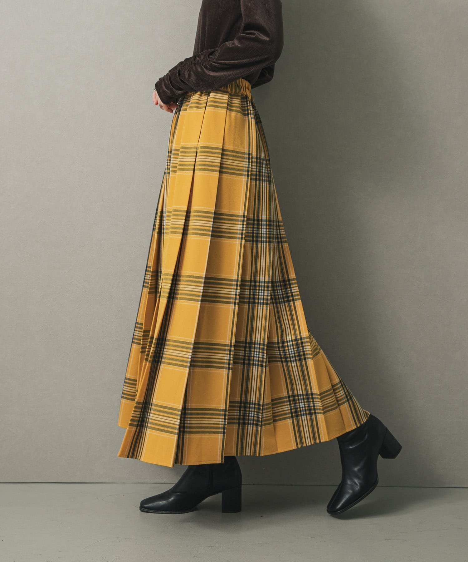 【センスオブプレイス/SENSE OF PLACE by URBAN RESEARCH】のチェックプリーツスカート インテリア・キッズ・メンズ・レディースファッション・服の通販 founy(ファニー) 　ファッション　Fashion　レディースファッション　Fashion for Women　スカート　Skirts　プリーツスカート / 上品フェミニンスタイル　Pleated Skirts　2025年　2025　2025-2026秋冬・A/W　Autumn/Winter 2025–26 AW25–26　冬　Winter / This Winter　シンプル　Simple, Minimal　スウェット / スエット　Sweatshirt, Sweatwear　チェック　Check, Plaid, Tartan　トレンド　Trend, Trending Now　プリーツ　Pleats, Pleated　エレガント 上品　Elegant　楽ちん　Easy Fit, Comfortable　A/W・秋冬　Autumn/Winter　YEL×NVY|ID: prp329100004694072 ipo3291000000034312535