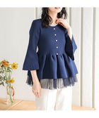 【ラジュール/Lajour】の2Wayペプラムニット 人気、トレンドファッション・服の通販 founy(ファニー) ファッション Fashion レディースファッション Fashion for Women トップス・カットソー Cut & Sew Tops ニット Knit Tops & Sweaters アクリル Acrylic Material スリーブ Sleeve, Long Sleeve / Short Sleeve チュール Tulip, Tulip Motif パール Pearl, Pearl Accent フェミニン Feminine, Girly フォルム Silhouette, Form フレア Flare, Flared ペプラム Peplum, Flared Hem エレガント 上品 Elegant 日本製 Made In Japan thumbnail ネイビー|ID: prp329100004694104 ipo3291000000033894847