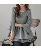 【ラジュール/Lajour】の2Wayペプラムニット 人気、トレンドファッション・服の通販 founy(ファニー) ファッション Fashion レディースファッション Fashion for Women トップス・カットソー Cut & Sew Tops ニット Knit Tops & Sweaters アクリル Acrylic Material スリーブ Sleeve, Long Sleeve / Short Sleeve チュール Tulip, Tulip Motif パール Pearl, Pearl Accent フェミニン Feminine, Girly フォルム Silhouette, Form フレア Flare, Flared ペプラム Peplum, Flared Hem エレガント 上品 Elegant 日本製 Made In Japan thumbnail グレー|ID: prp329100004694104 ipo3291000000033894850