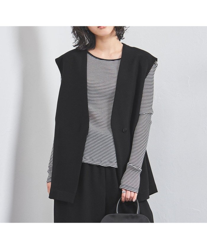 【ユナイテッドアローズ/UNITED ARROWS】のCOMFY Vノーカラー ベスト -吸水速乾 UVカット ウォッシャブル- インテリア・キッズ・メンズ・レディースファッション・服の通販 founy(ファニー) https://founy.com/ ファッション Fashion レディースファッション Fashion for Women アウター Coat / Outerwear Collection トップス・カットソー Cut & Sew Tops ベスト&ジレ / 重ね着スタイル Vests & Gilets ウォッシャブル Machine Washable ファブリック Fabric, Textile ベスト Vest, Waistcoat リラックス Relax, Relaxed Fit ワーク Workwear, Utility Style 人気 Popular, Best Seller ビジネス 仕事 通勤 Business / Work / Commuting 別注 Limited Edition, Custom Order 吸水 Absorbent, Quick-Dry 夏 Summer |ID: prp329100004694111 ipo3291000000033894878