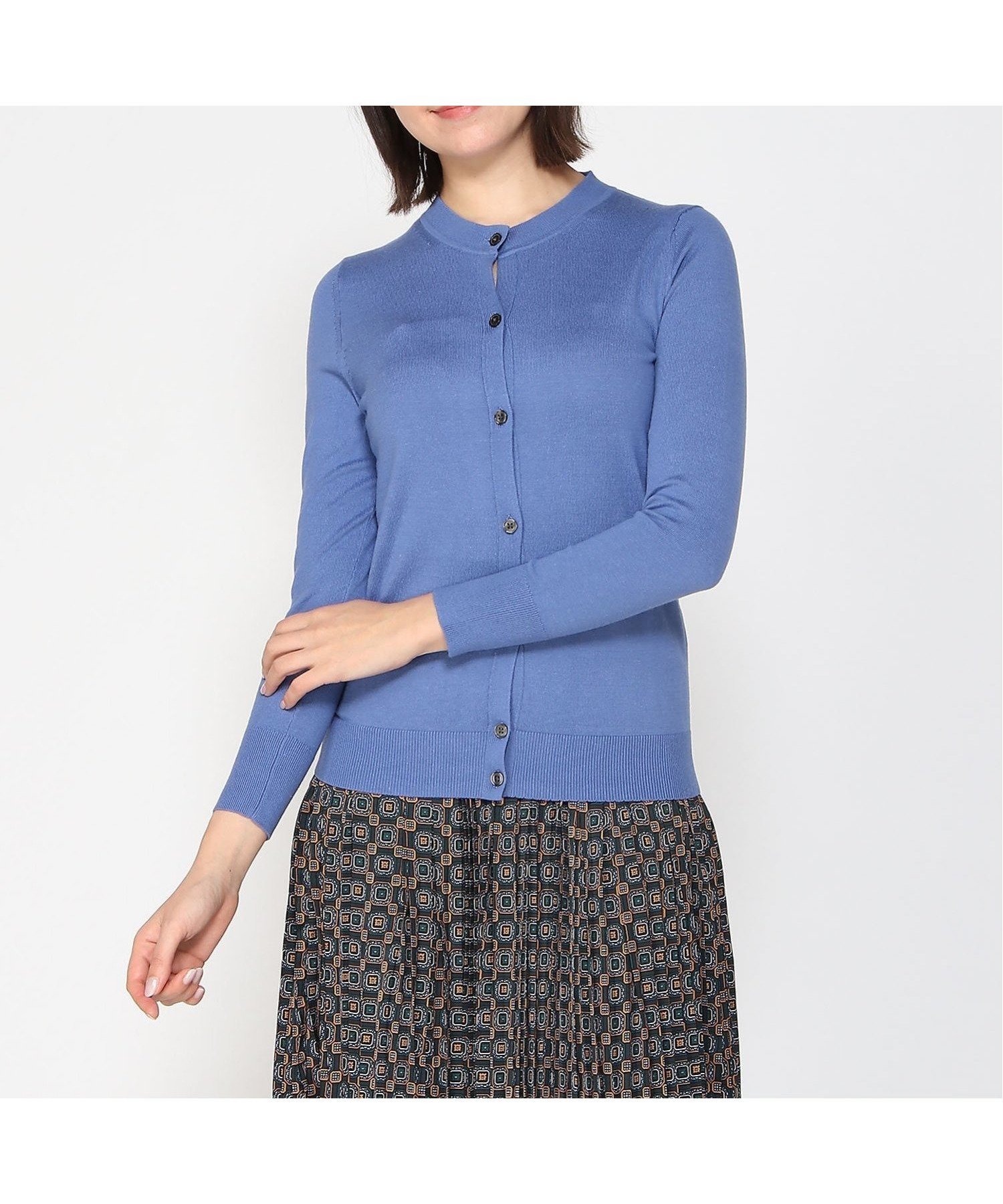 【バナナリパブリック ファクトリーストア/BANANA REPUBLIC FACTORY STORE】のBANANA REPUBLIC FACTORY STORE 日本限定 クルーネックカーディガン インテリア・キッズ・メンズ・レディースファッション・服の通販 founy(ファニー) 　ファッション　Fashion　レディースファッション　Fashion for Women　トップス・カットソー　Cut & Sew Tops　カーディガン・羽織り　Layered Style Cardigans　カーディガン　Cardigan, Knitwear　フィット　Fit, Slim Fit　ベーシック　Basic, Essential　SANTA_MONICA_BLUE|ID: prp329100004694118 ipo3291000000033894928