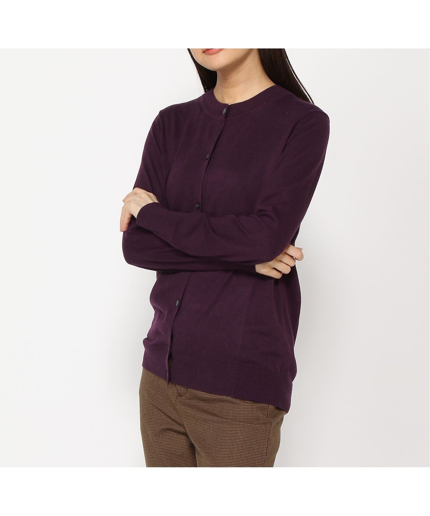 【バナナリパブリック ファクトリーストア/BANANA REPUBLIC FACTORY STORE】のBANANA REPUBLIC FACTORY STORE 日本限定 クルーネックカーディガン インテリア・キッズ・メンズ・レディースファッション・服の通販 founy(ファニー) 　ファッション　Fashion　レディースファッション　Fashion for Women　トップス・カットソー　Cut & Sew Tops　カーディガン・羽織り　Layered Style Cardigans　カーディガン　Cardigan, Knitwear　フィット　Fit, Slim Fit　ベーシック　Basic, Essential　PINOT_NOIR|ID: prp329100004694118 ipo3291000000033894934