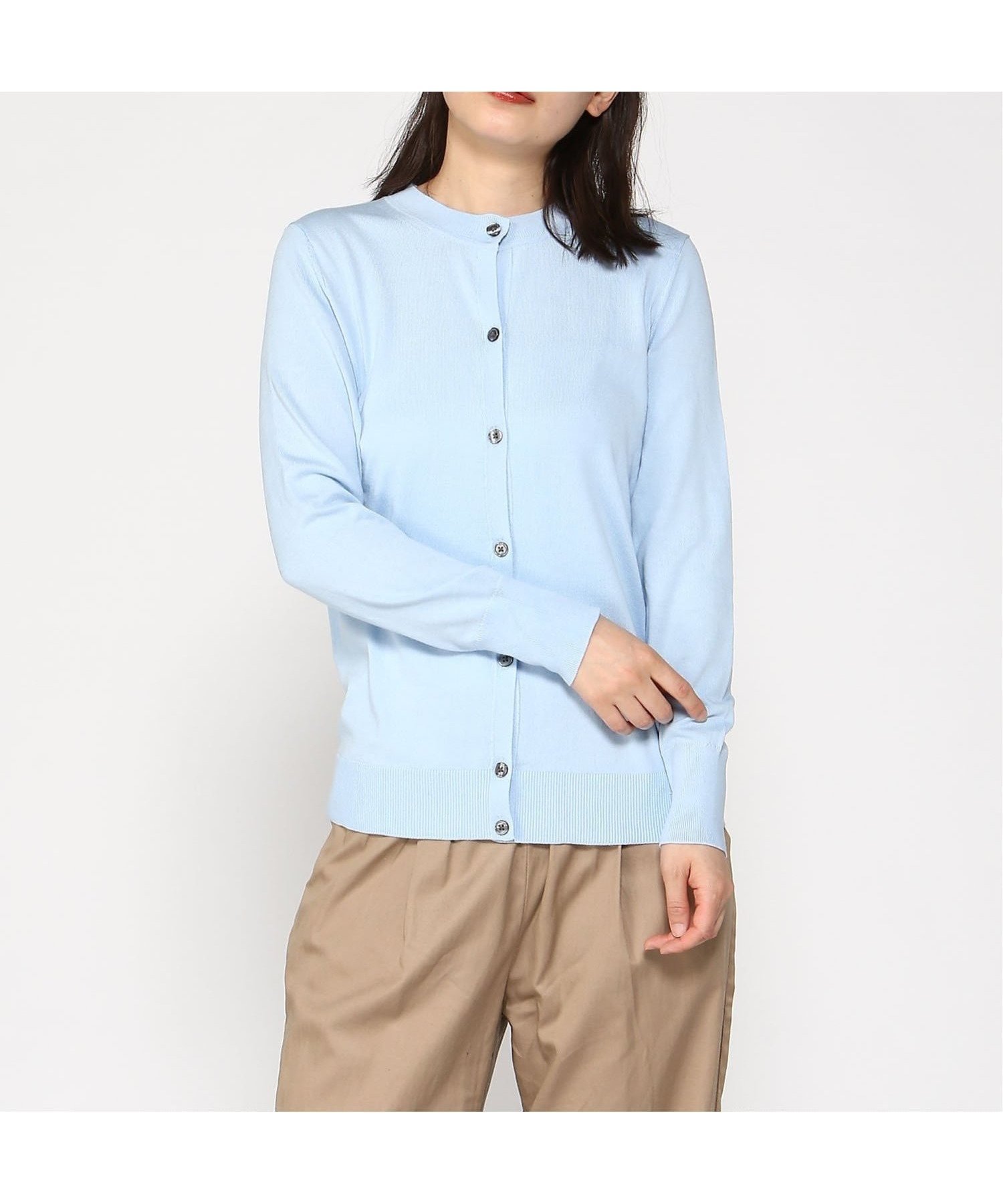 【バナナリパブリック ファクトリーストア/BANANA REPUBLIC FACTORY STORE】のBANANA REPUBLIC FACTORY STORE 日本限定 クルーネックカーディガン インテリア・キッズ・メンズ・レディースファッション・服の通販 founy(ファニー) 　ファッション　Fashion　レディースファッション　Fashion for Women　トップス・カットソー　Cut & Sew Tops　カーディガン・羽織り　Layered Style Cardigans　カーディガン　Cardigan, Knitwear　フィット　Fit, Slim Fit　ベーシック　Basic, Essential　BLUE_RAVINE|ID: prp329100004694118 ipo3291000000033894941