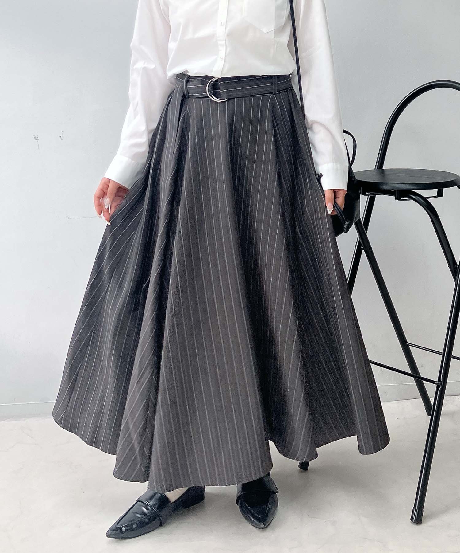 【アズノウアズ プラス/AS KNOW AS plus】の♪ベルト付属ボリュームロングスカート インテリア・キッズ・メンズ・レディースファッション・服の通販 founy(ファニー) 　ファッション　Fashion　レディースファッション　Fashion for Women　スカート　Skirts　ロングスカート　Long Skirts / Maxi & Midi Skirts　ベルト&ウエストマーク　Belts & Waist Accessories　ガーリー　Girly, Feminine Style　チェック　Check, Plaid, Tartan　定番　Standard, Basic Item　人気　Popular, Best Seller　無地　Plain, Solid Color　ロング　Long, Long-Length　再入荷　Restock / Back in Stock　チャコストラ|ID: prp329100004694120 ipo3291000000034578130