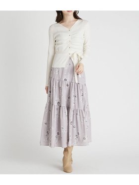 【セルフォード/CELFORD】のティアードワンピース カーディガンセット 人気、トレンドファッション・服の通販 founy(ファニー) ファッション Fashion レディースファッション Fashion for Women ワンピース Dresses カーディガン Cardigan, Knitwear ギャザー Gathered, Ruffled シルク Silk, 100% Silk タフタ Taffeta, Structured Fabric ティアードワンピース Tiered Dress, Flared Dress プリント Print, Printed Pattern リボン Ribbon, Bow |ID:prp329100004694155