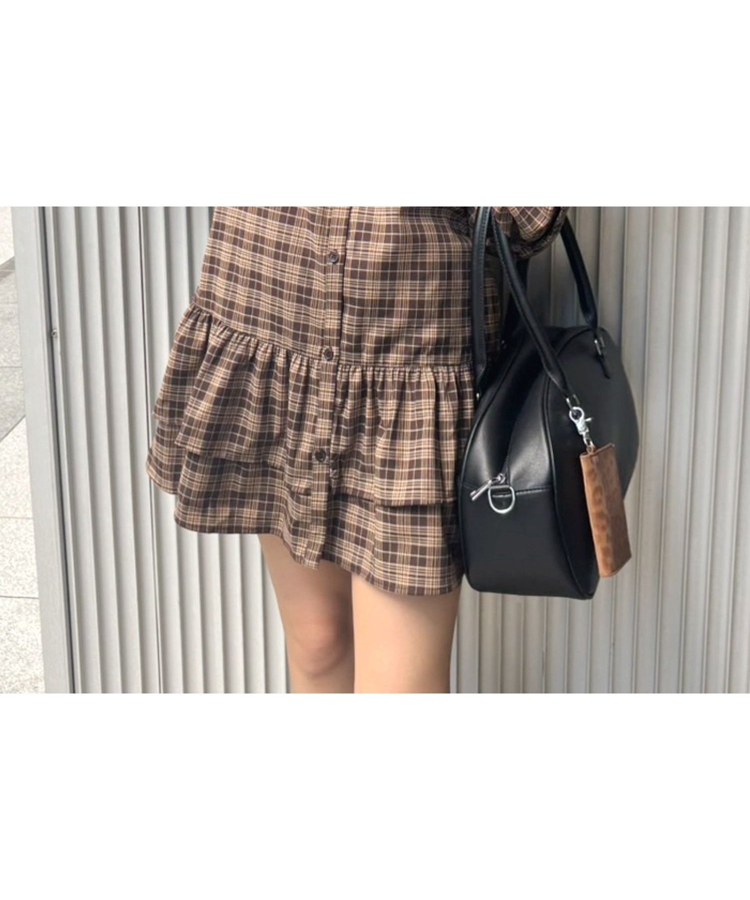 【レトロガール/RETRO GIRL】の2段フリルチュニックOP インテリア・キッズ・メンズ・レディースファッション・服の通販 founy(ファニー) 　ファッション　Fashion　レディースファッション　Fashion for Women　トップス・カットソー　Cut & Sew Tops　ワンピース　Dresses　チュニック　Tunic Tops & Dresses　おすすめ　Recommended / Our Picks　ガーリー　Girly, Feminine Style　シャツワンピ　Shirt Dress, Shirt One-Piece　ショート　Short, Short Length　チェック　Check, Plaid, Tartan　チュニック　Tunic, Long Top　デニム　Denim, Jeans Material　フリル　Frill, Ruffle　ボトム　Bottoms, Lower Wear　秋　Autumn　羽織　Haori, Light Jacket　ブラウン/チェック|ID: prp329100004694201 ipo3291000000033895390