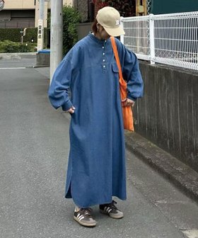 【コーナーズ/CORNERS】の【CORNERS by KR】デニムヘンリーネックワンピース 人気、トレンドファッション・服の通販 founy(ファニー) ファッション Fashion レディースファッション Fashion for Women ワンピース Dresses ウォッシュ Washed Finish コラボ Collaboration, Collab デニム Denim, Jeans Material トレンド Trend, Trending Now ロールアップ Roll-Up, Cuffed Hem |ID:prp329100004694234